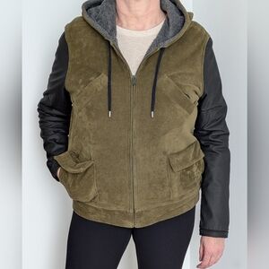Lacoste Olive and Black Bomber Jacket